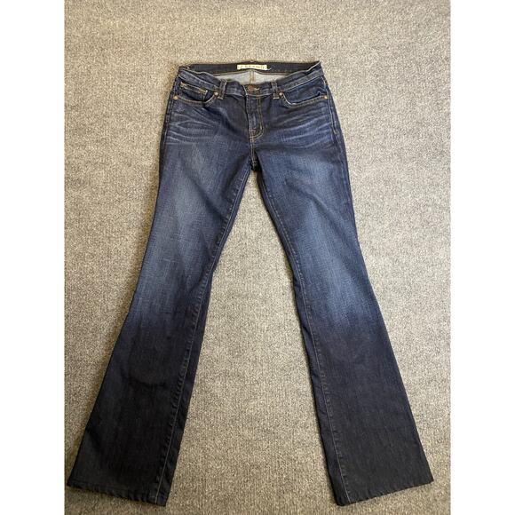 J Brand Denim - J Brand Women's Bootcut Jeans Dark Blue Denim Stretch Pockets Button Zip